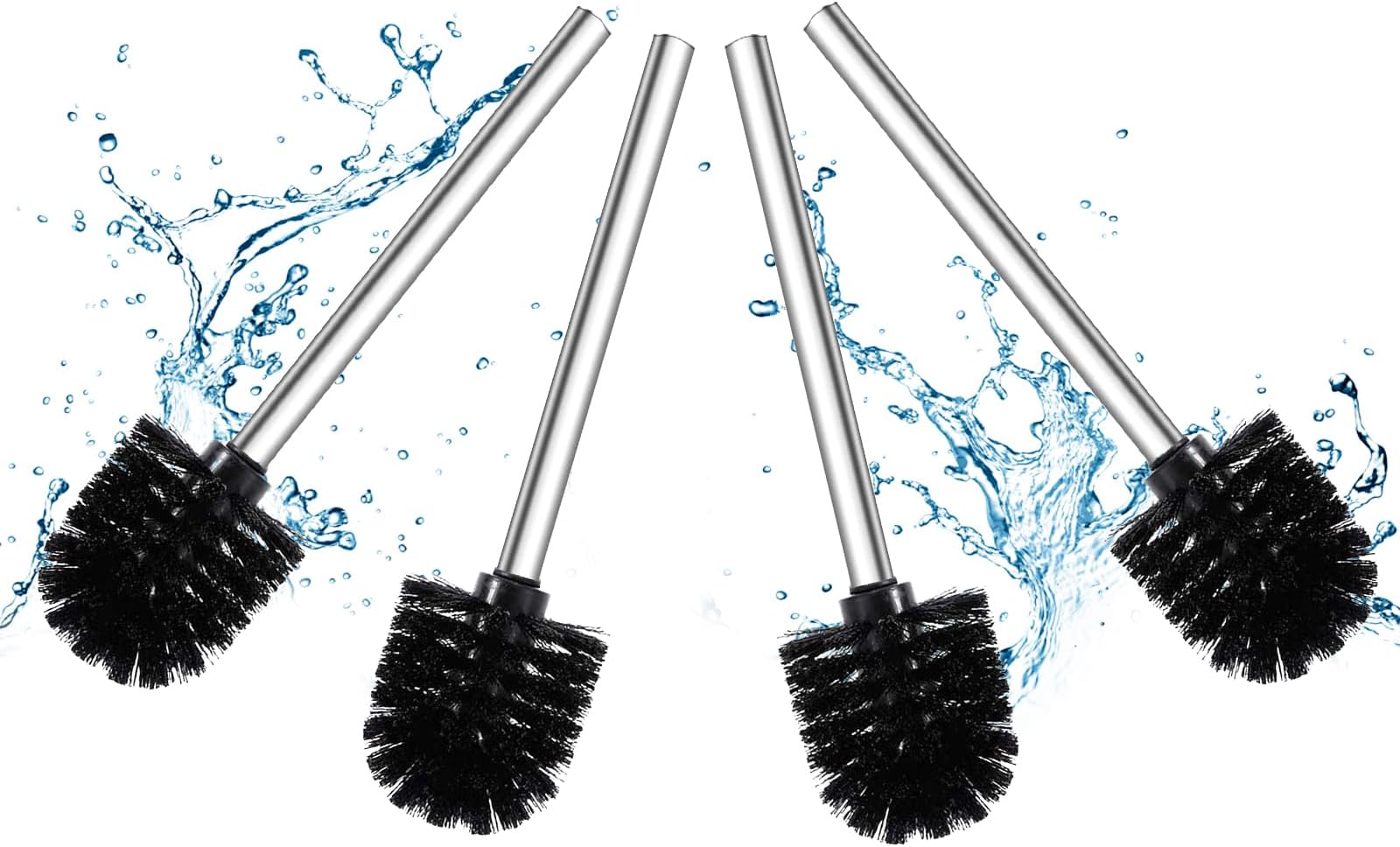 Ibergrif 4PCS Toilet Brushes Replacement, Stainless Steel Handle Toilet ...