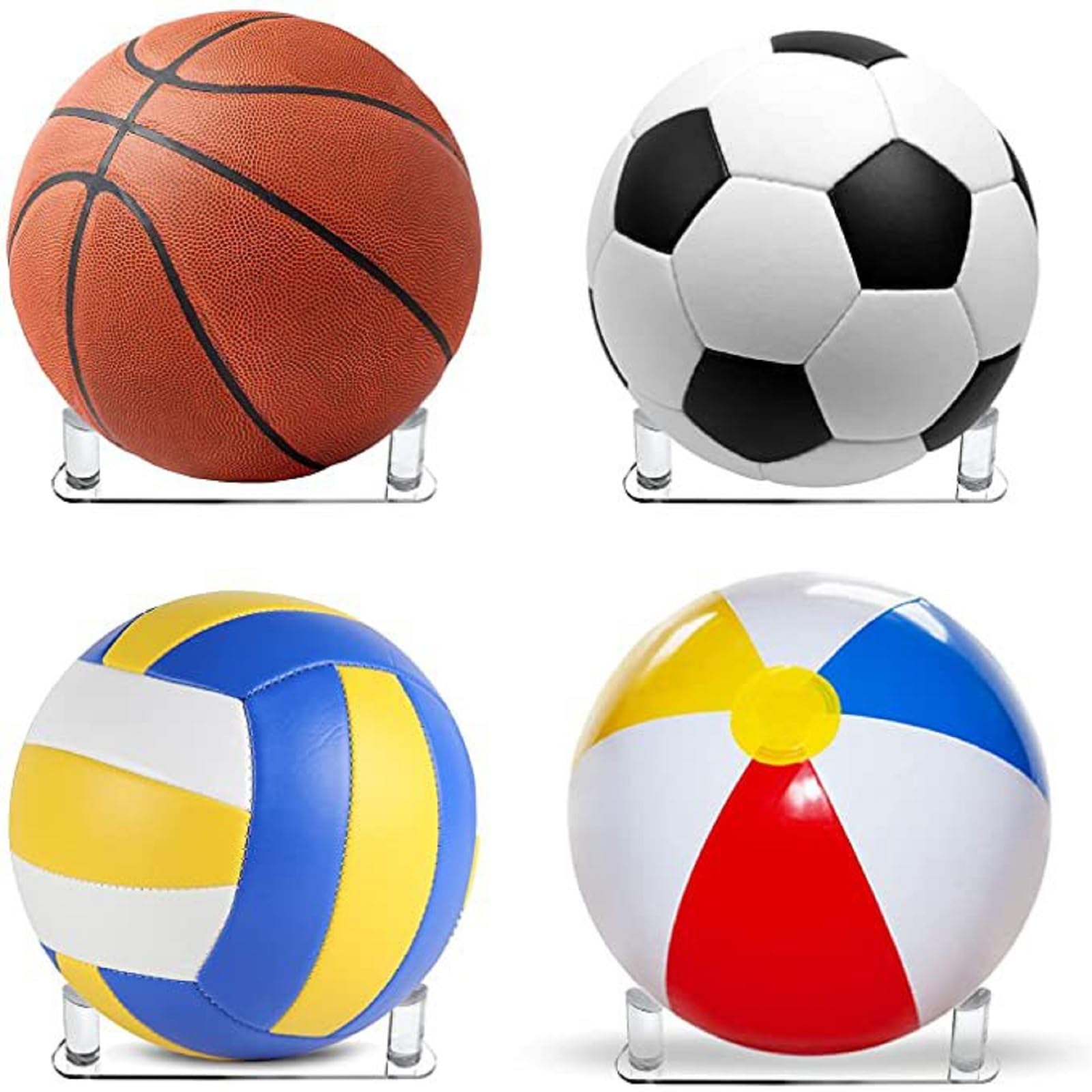 Acryl Ballhalter / Ballständer - 12x12x6,4 Cm, Klar, Für Fußball, Basketball, Rugby & Mehr