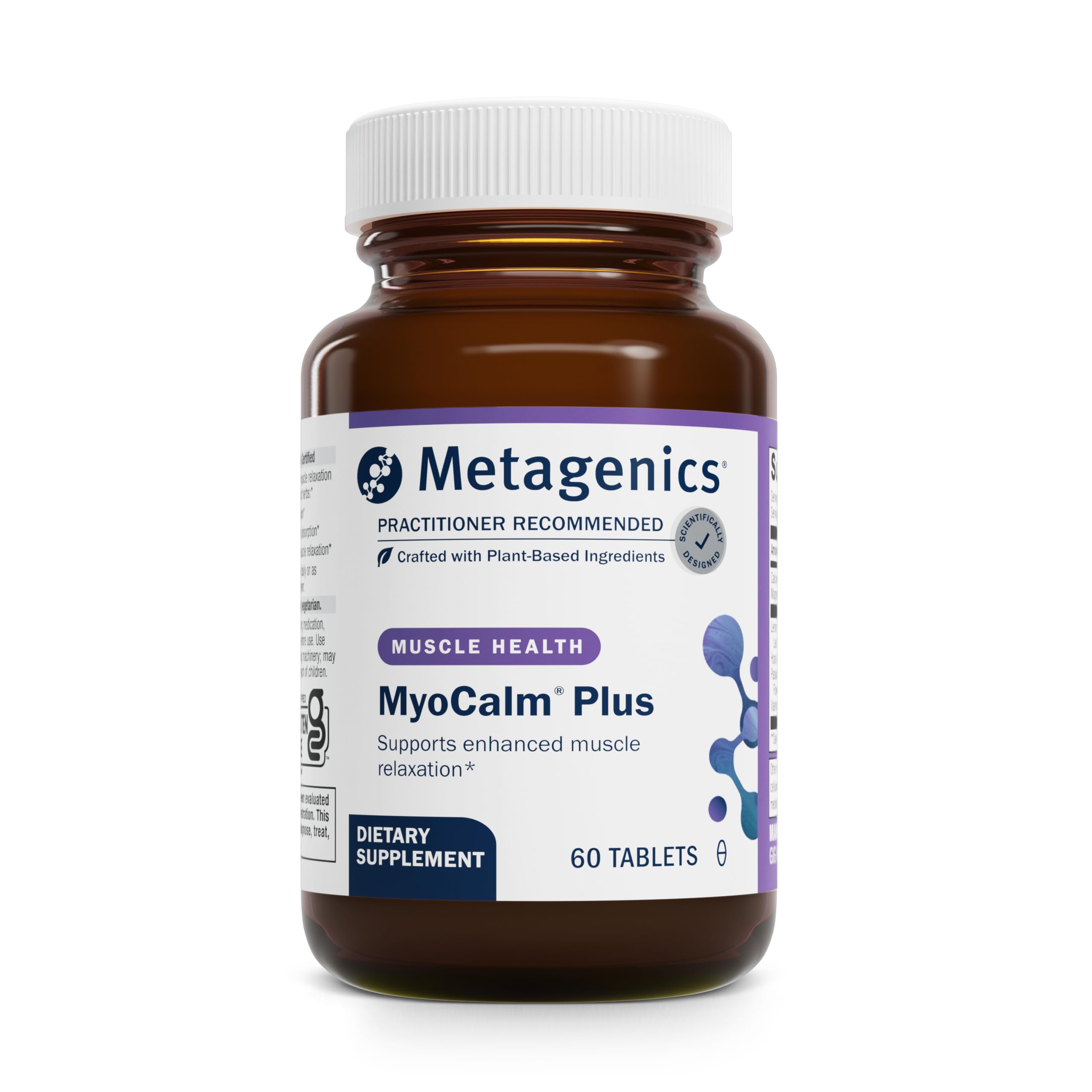 MyoCalm Plus - Muscle Relaxation & Stress Support with Passionflower, Valerian, Lemon Balm, Magnesium & Calcium - Supports Sleep Quality - Non-GMO, Gluten-Free, Vegetarian - 60 Tablets