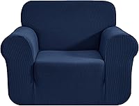 Vista 90 de CHUN YI - Funda elástica de 1 pieza para sillón grande, funda protectora suave de Jacquard con elastano, detalle de cuadros y parte inferior