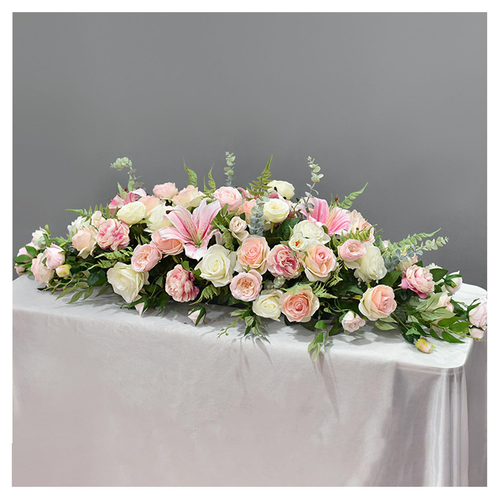 Corporate Floral Decor, Office Meeting Table Arrangement, Business Event Floral, Stylish Artificial Flower Decoration For Professional Scenes, Corporate(Size:110×40×30cm (43.31×15.75×11.81in),Color:B)
