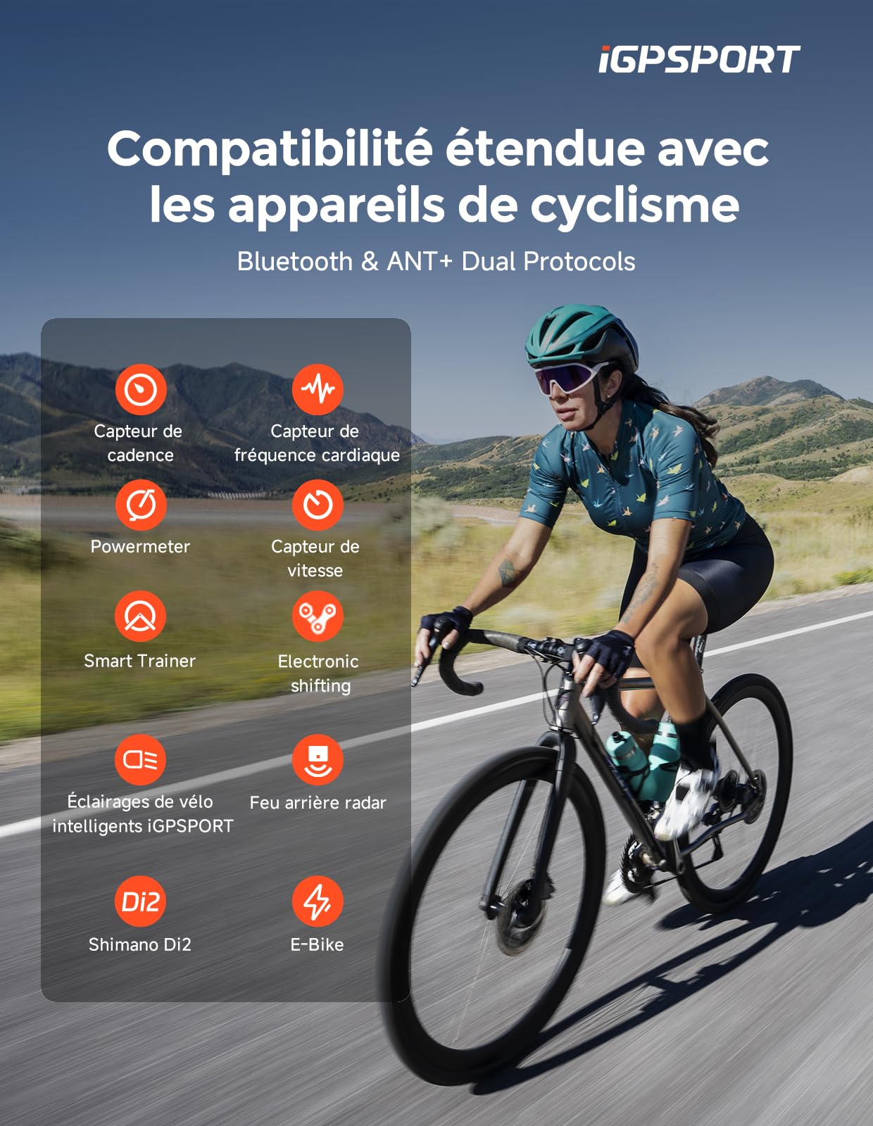 iGPSPORT BSC300T GPS Bicicleta, 2.4" Pantalla Táctil a Color, GPS con Mapas 8GB Memoria 130 Datos, Compatible con E-Bikes Conexión Di2 — view 8