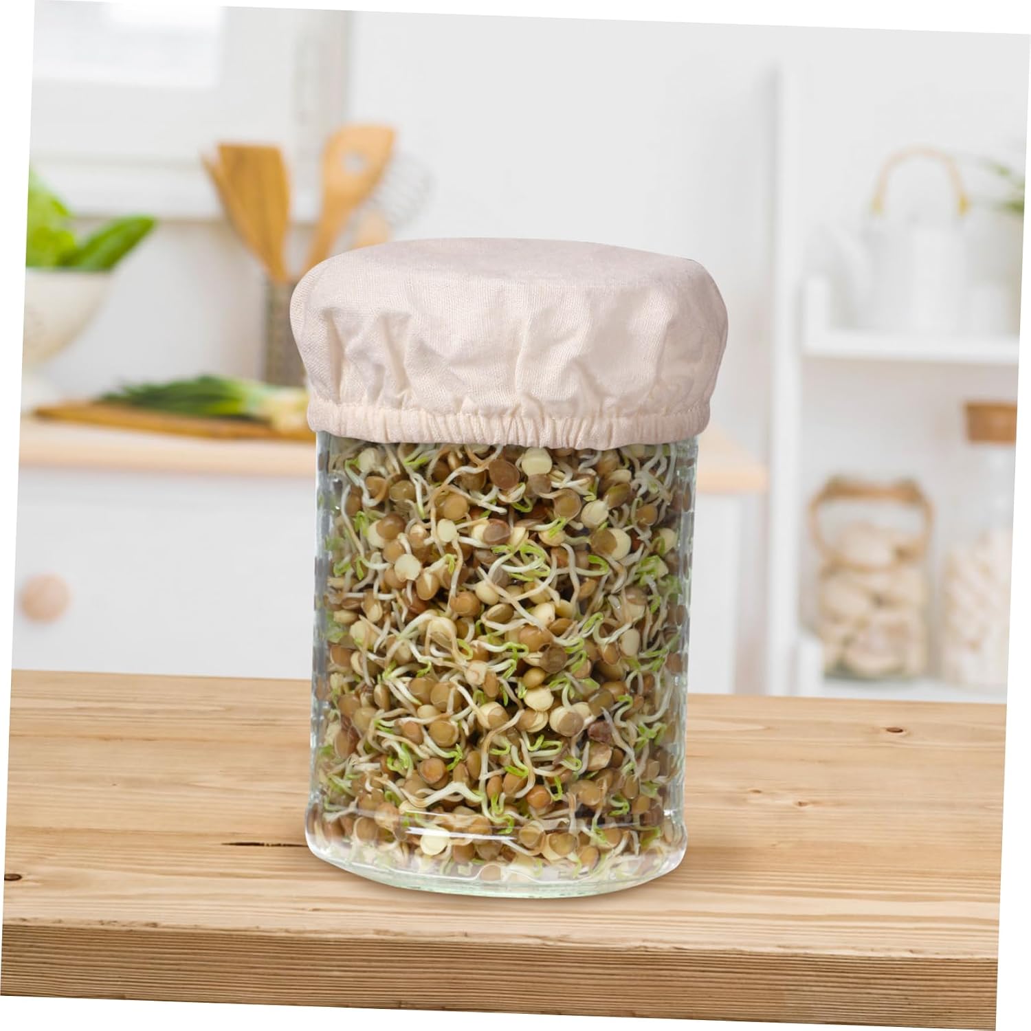 SHOWERORO Sourdough Starter Jar Accessory Kit with Cloth Covers Thermometer Stickers and Date Bands for Optimal Fermentation Home Baking Enthusiasts