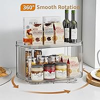 Vista 4 de 2-Tier Lazy Susan Turntable Organizer for Cabinet/Countertop/Pantry/Bathroom/Coffee Bar, 12.8''Lazy Susan 360°Rotating Storage, Max Weight The Top