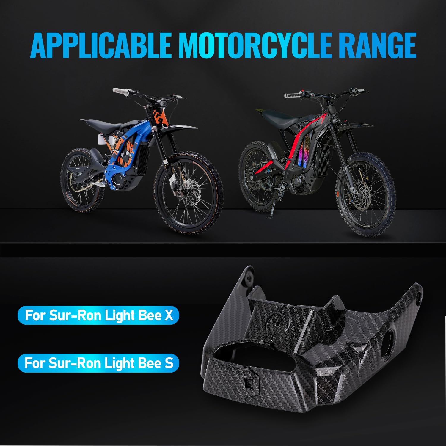 Sur Ron pokrowiec ochronny na komorę baterii, wzór włókna węglowego do SurRon Light Bee X/S Elektro-Dirt Bike