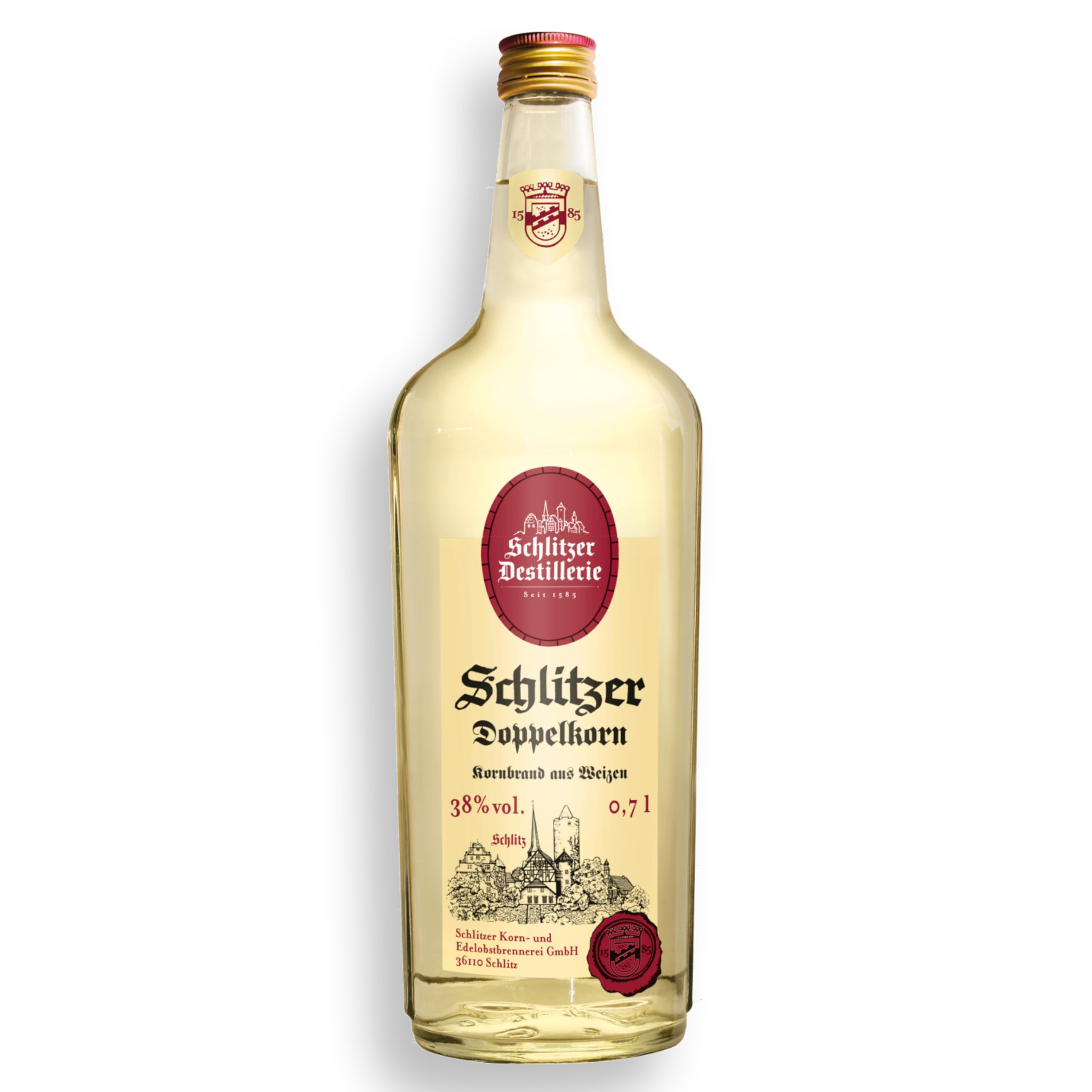 Schlitzer Doppelkorn 0,7L – 38% Vol. – Deutscher Korn aus Vogelsberger Weizen – Mild & ausgewogen – Traditionell hergestellt