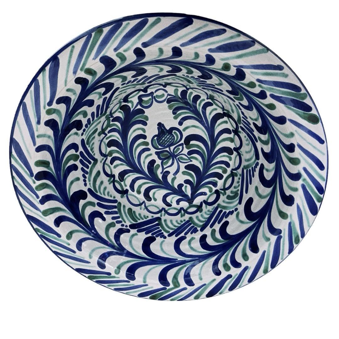 スペイン　グラナダ焼　大鉢　ボウル　ザクロ　花鳥　2点セット スペイン グラナダ焼 大鉢 ボウル ザクロ 花鳥 2点セット