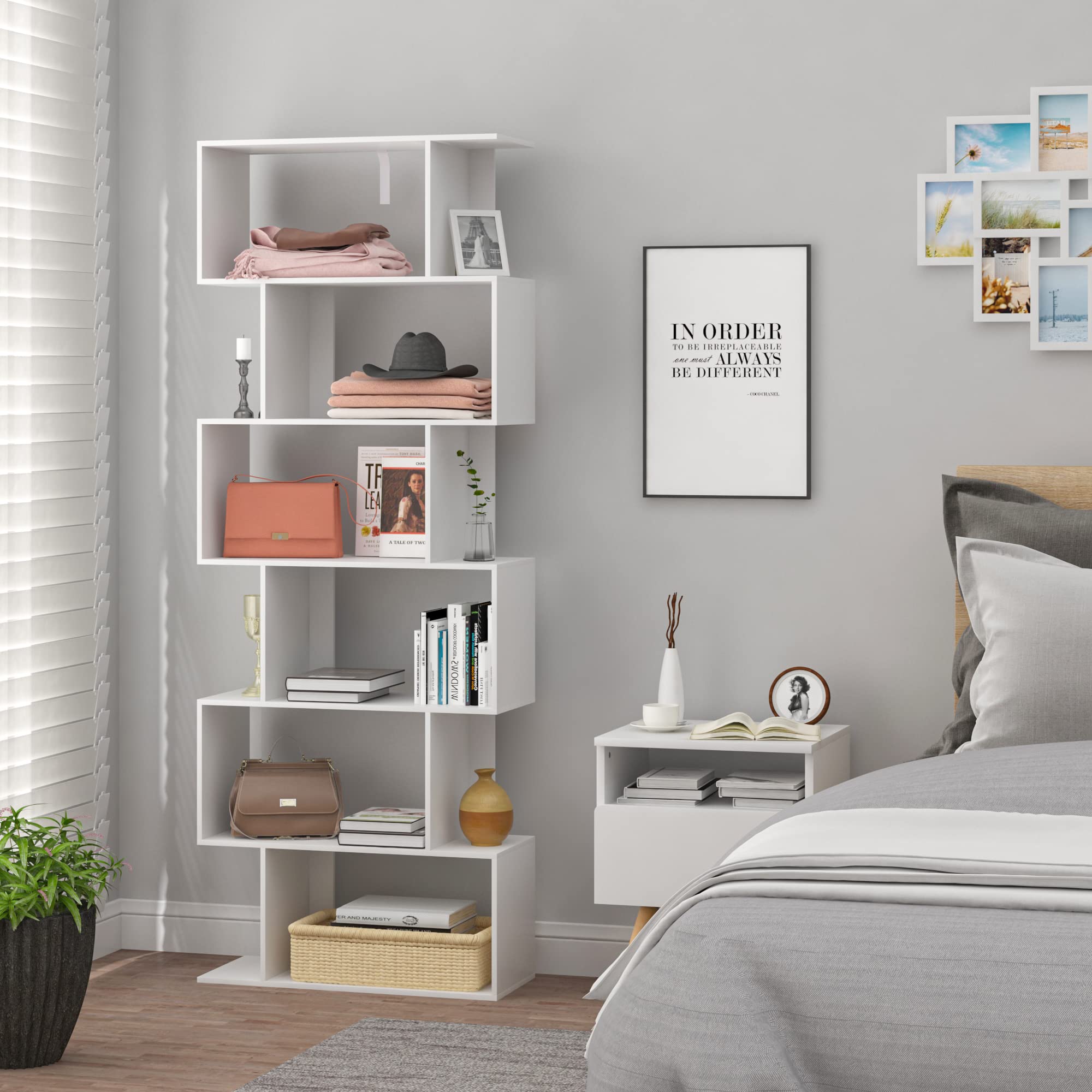 WOLTU Estanteria de Pared para Libros de Almacenamiento de Exposición