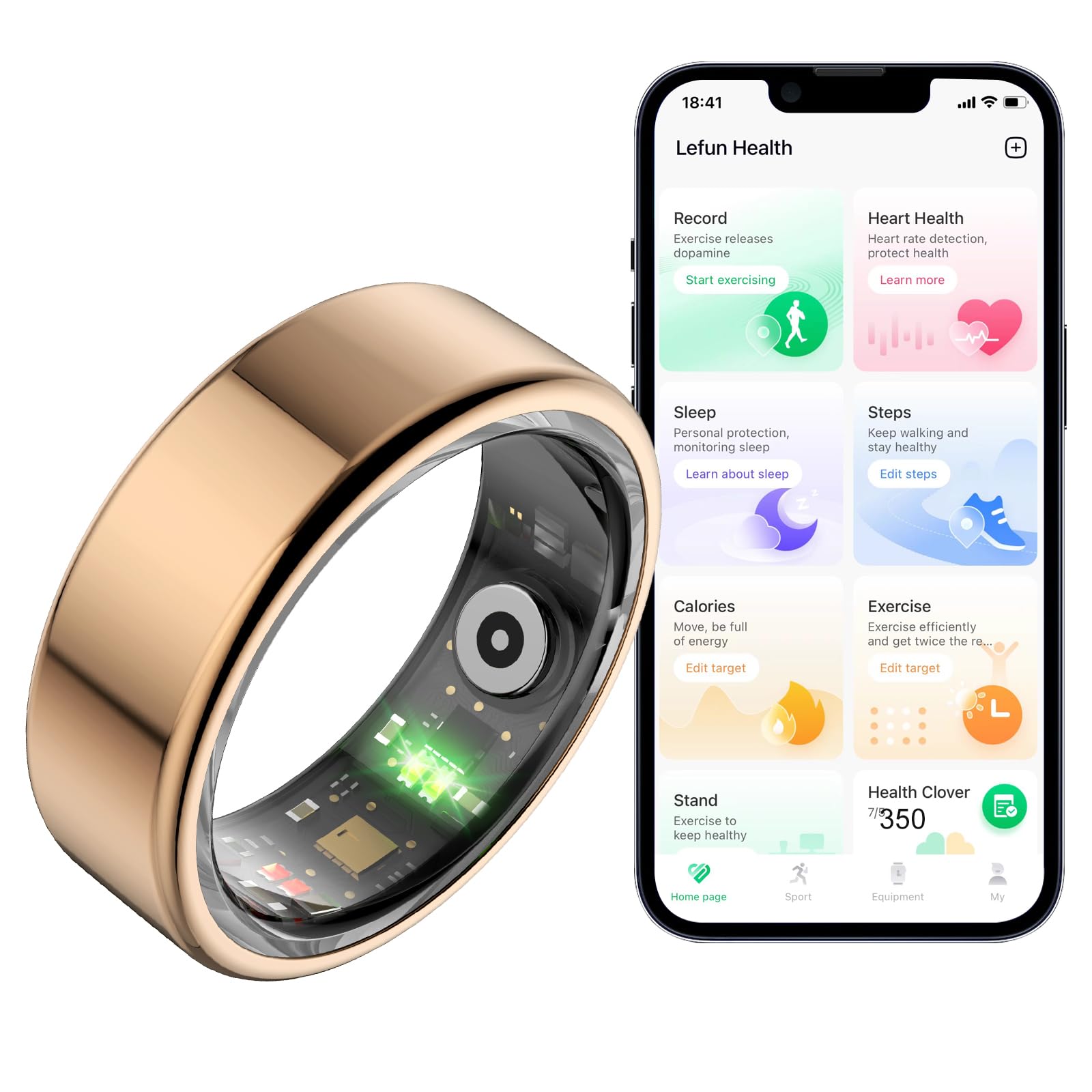 Smart Ring Bluetooth Health Rings For Women Men, Fitness Tracker