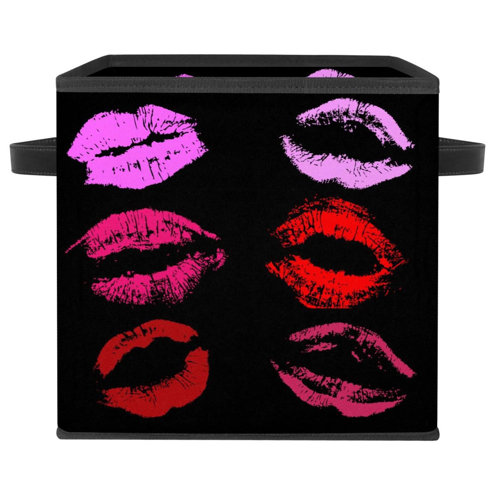 Boite de rangement pliable haut de gamme imprimé Lips Kisses