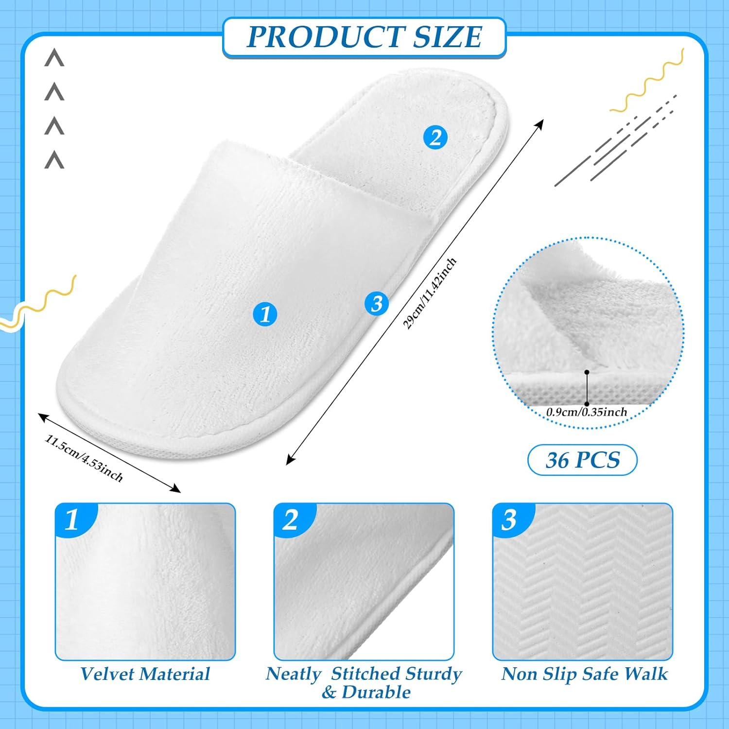 Disposable Slippers for Guest 36 Pairs Velvet Slippers and 400 Pieces Disposable Non Slip Thick Extra Long Shoe Covers for Indoor Outdoor Use