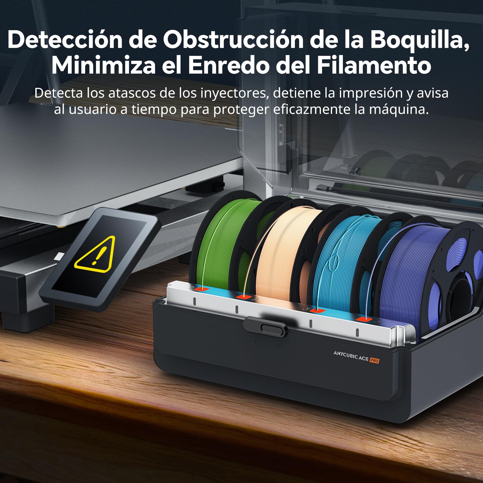Anycubic Color Engine Pro para la Serie Kobra 3 MAX, Soporta Impresión Multicolor, Secado de Filamento con Humedad Preestablecida, Detección de Obstrucción de Boquillas, ldentificación Inteligente
