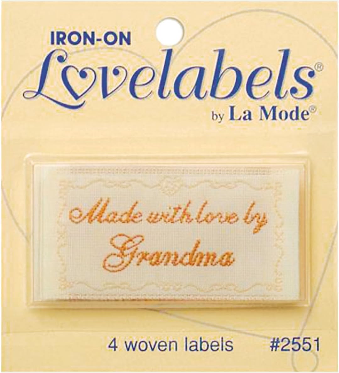 jbr2000016 LoveLabels 4/pkg Inch Made With Love By Grandma Inch