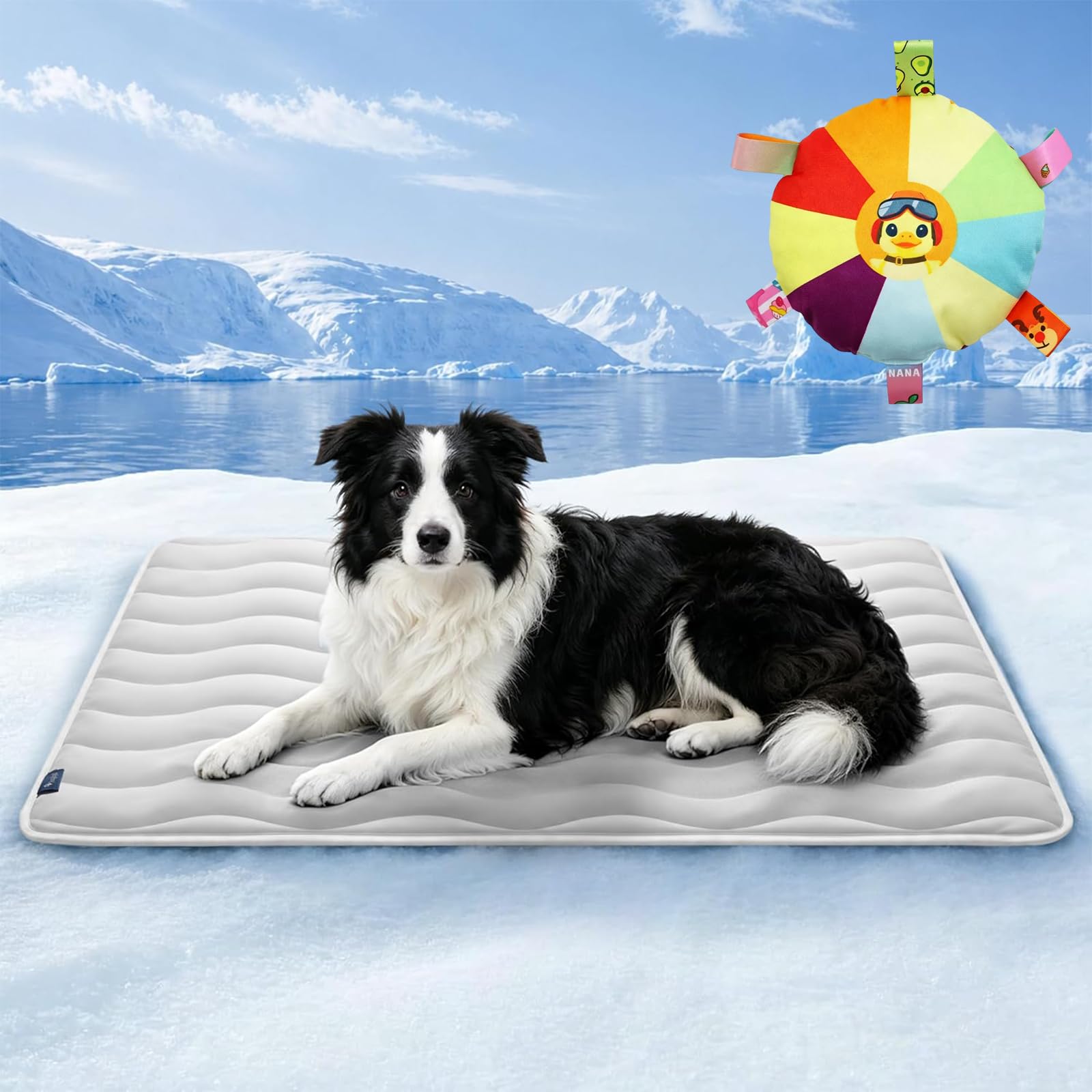 Jmwub Pet Cooling Mat, Large Self-Cooling Dog Cooling Pad with Thick Foam Gel, Non-Slip Washable Cooling Blanket, Portable Summer Heat Relief Mattress Cushion for Large Dogs Cats (Grey, M)