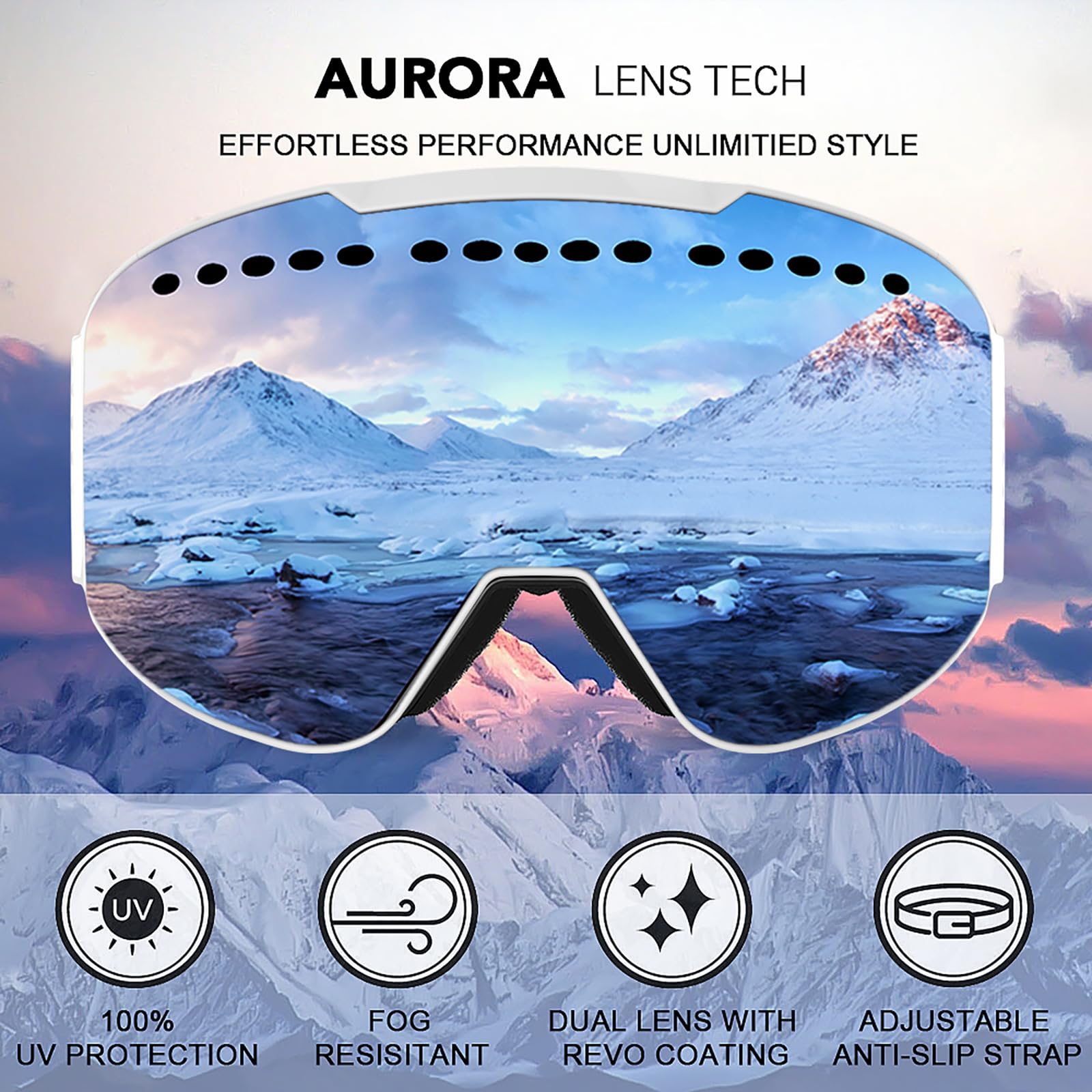 JULI Ski Goggles/Snow Snowboard Goggles for Men, Women & Youth