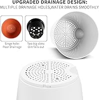 Vista 18 de GARDIFE 10/9/8 inch Plant pots, planters for Indoor Plants, self Watering Plant Pot, Flower pots, Black