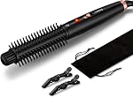 FARERY 1 Inch Thermal Brush Curling Iron for Smooth Natural Curls – Anti-Scald Hard Bristles, Lightweight, One-Button Start, Dual Voltage Travel Hair Tool with 360° Swivel Cord, 410°F Fast Heat
