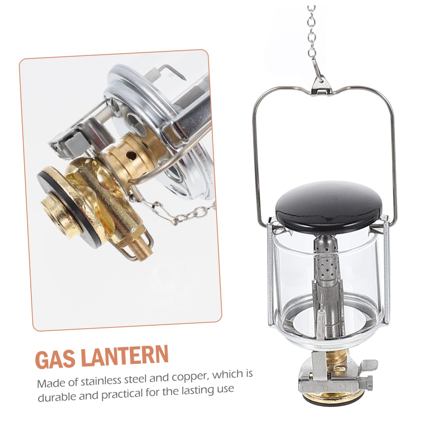 Anneome 1set Camping Gas Lamp Outdoor Gas Lantern Electronic for Camping Hiking Emergencies Convenient Storage Bag Included