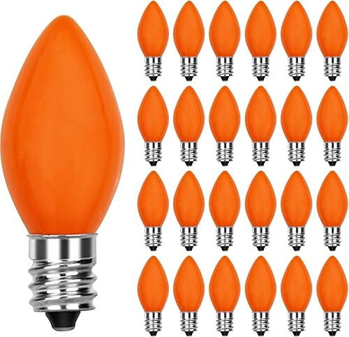 Miniatura 8 de GOOTHY Paquete de 25 bombillas LED multicolor C9 de Navidad, bombillas de repuesto C9 para cadena de luces de Navidad al aire libre, bombillas LED