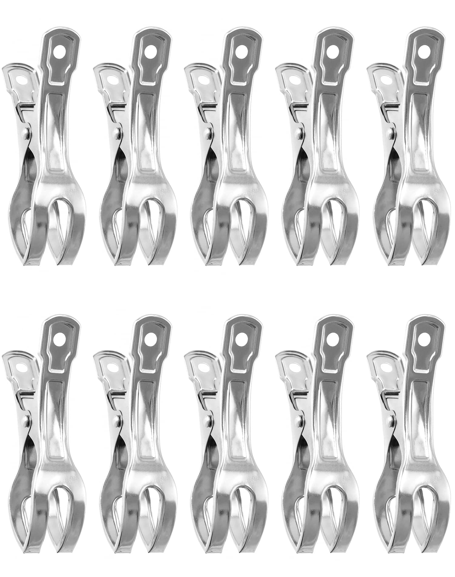 QWORK® 10 Pack Klipsy na ręczniki ze stali nierdzewnej Odporne na wiatr Duże klipsy sprężynowe do ręczników plażowych, ręczników kąpielowych, prześcieradeł i grubych ubrań (11 cm)