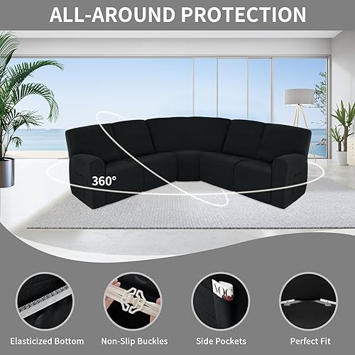 Miniatura 3 de Easy-Going Funda reclinable 100% impermeable, funda elástica para sofás reclinables, funda de sofá modular extragrande, protector de muebles en