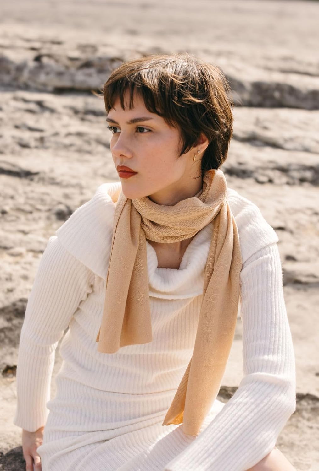 MELUSA 100% Cashmere Scarf, Lightweight Cozy Gift Everyday Scarf