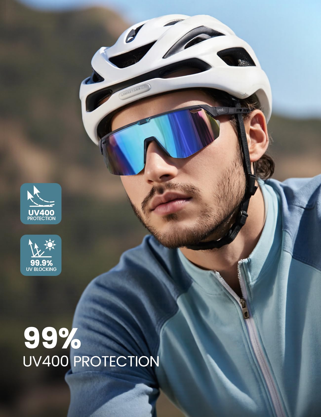 Lamicall Polarizadas Gafas de Sol para Ciclismo - [24g Ultraligero] UV400 Protección, TR90-Marco, Almohadilla Nasal Ajustable, Gafas de Sol Deportivas Mujeres Hombres para Pesca/Running/Senderismo - 3