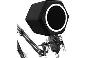 Professional Microphone Reflection Filter with Sound-Absorbing Foam and Five-Sided Seal for Exceptional...