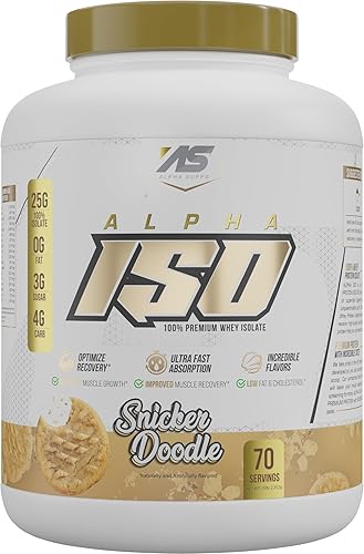 Miniatura 2 de ISO, polvo aislado de proteína de suero de leche 100% bajo en carbohidratos, 0.88 onzas por porción, ayuda a apoyar el crecimiento muscular, bajo en