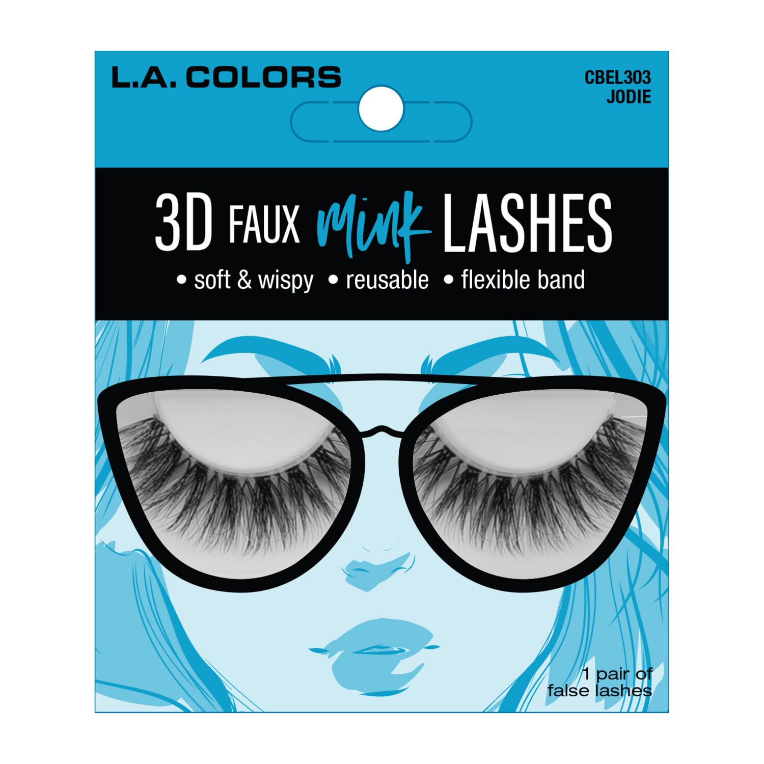Amazon.com: L.A. COLORS 3D Faux Mink Lashes Boxed, Jodie (Blue Box