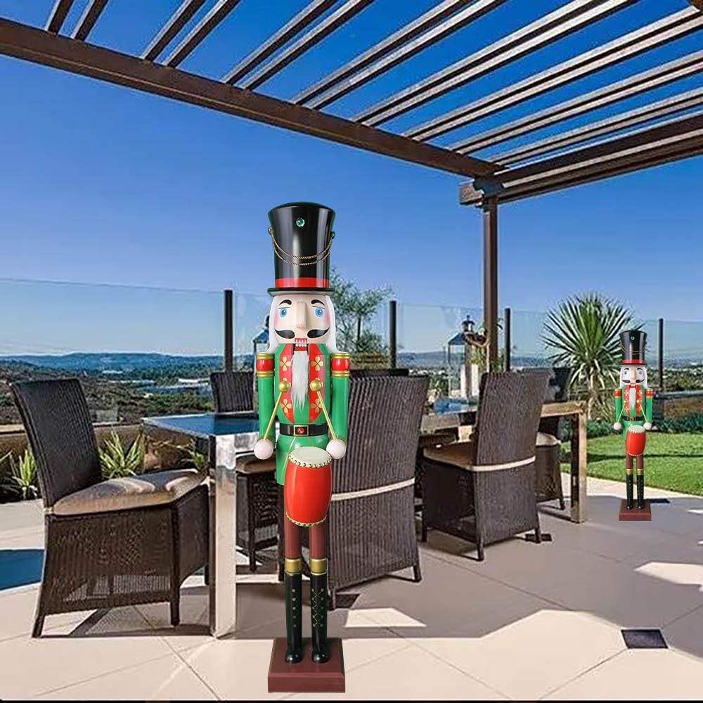 CDL 48" 4ft Tall Life-Size Large/Giant Christmas Wooden Nutcracker Soldier Drummer for Indoor Outdoor Xmas/Event/Ceremonies/Commercial Decoration K37