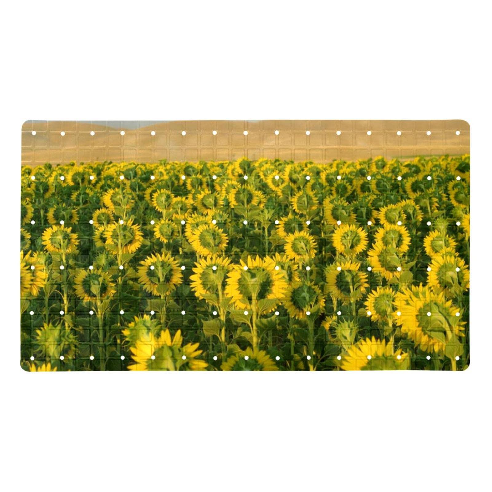 Rutschfeste Badematten mit Sonnenblumen-Motiv, für Babys, Kinder, Kleinkinder, maschinenwaschbar, 40 x 70 cm