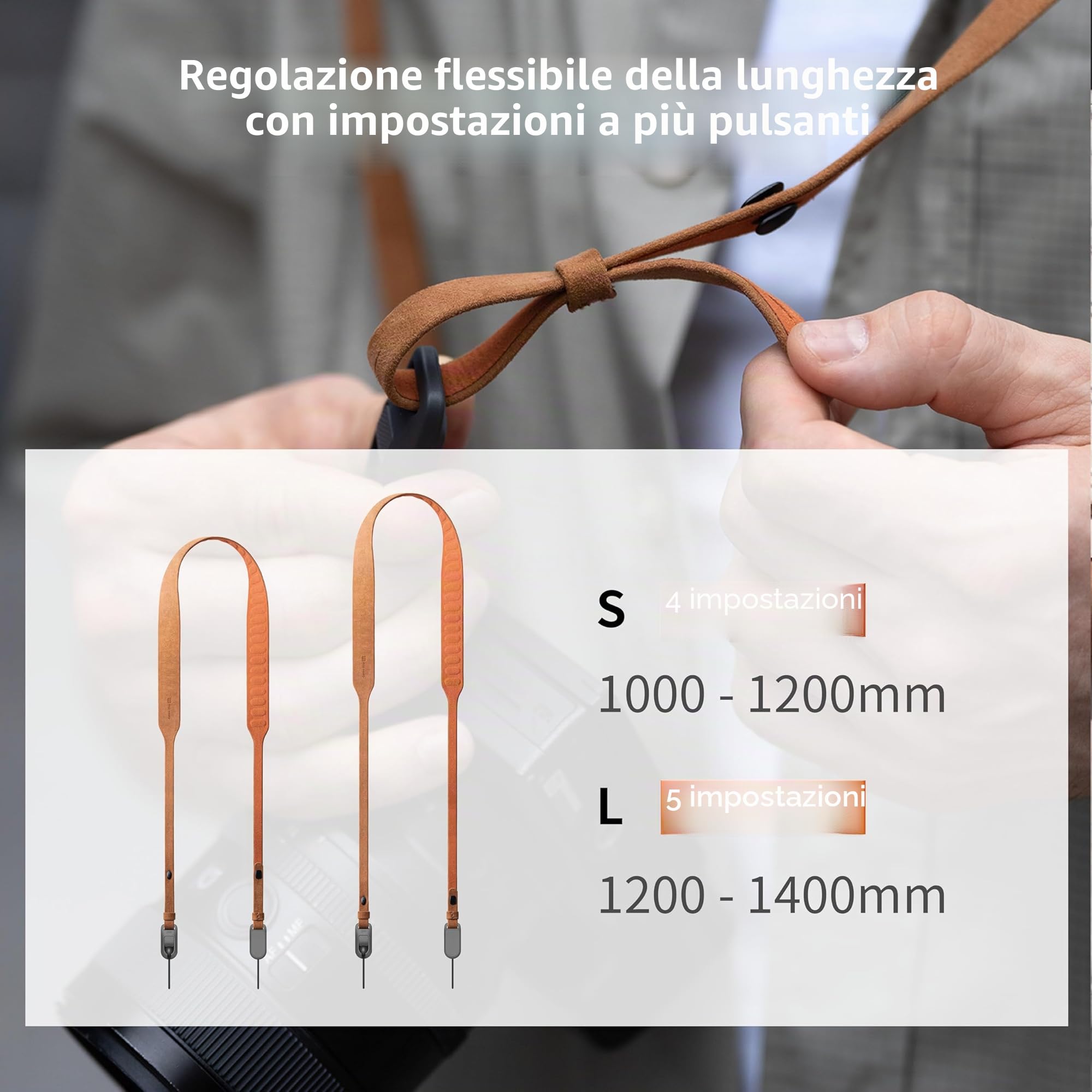 PGYTECH Tracolla per fotocamera in stile retrò, regolabile, alla moda, a sgancio rapido