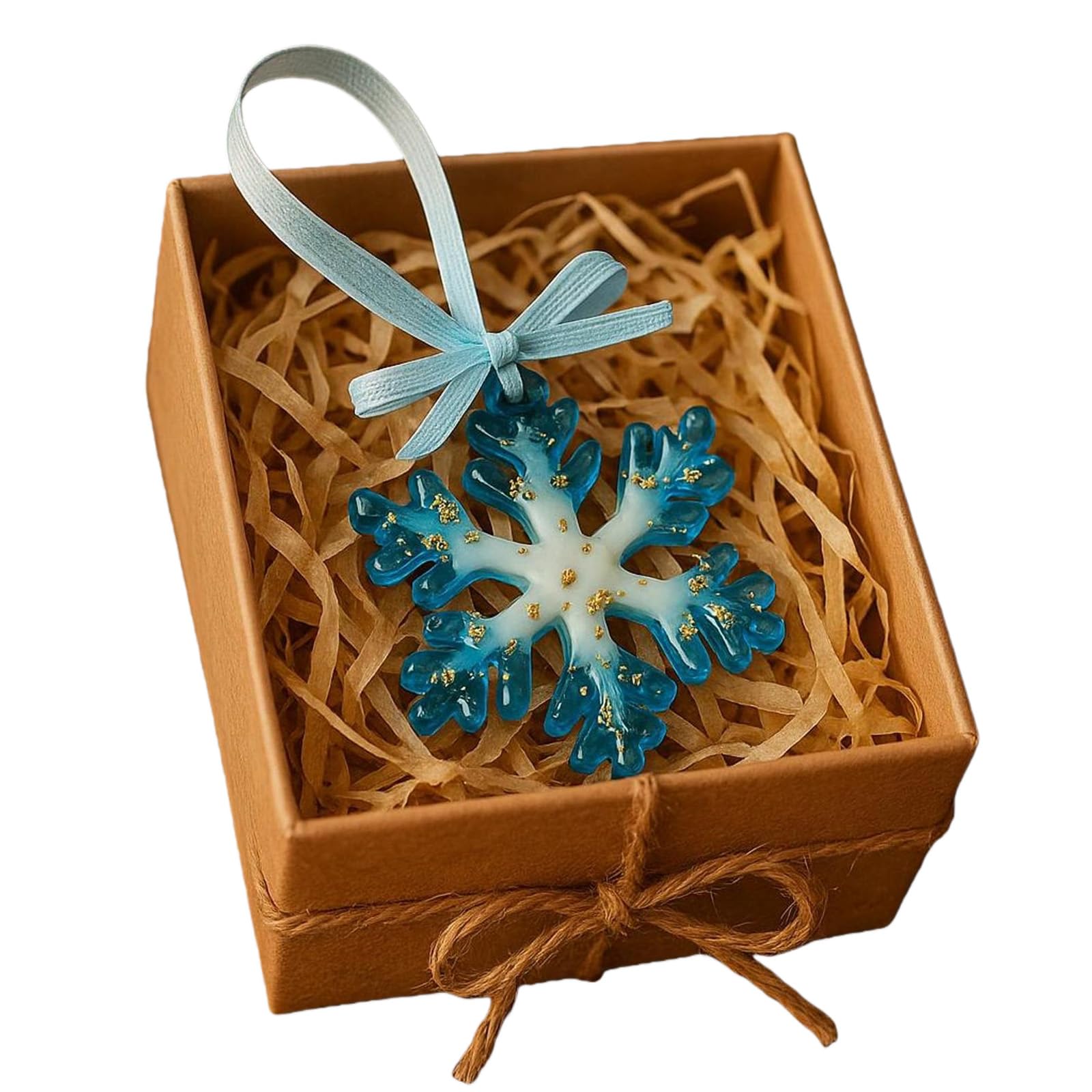 Xinsheinelry 1 Piece Resin Reindeer Snowflake for Christmas Decoration Waterproof Feature Festive Blue Hues Holiday Decoration Reindeer Snowflake Ornament Festive Atmospheres Enhancer