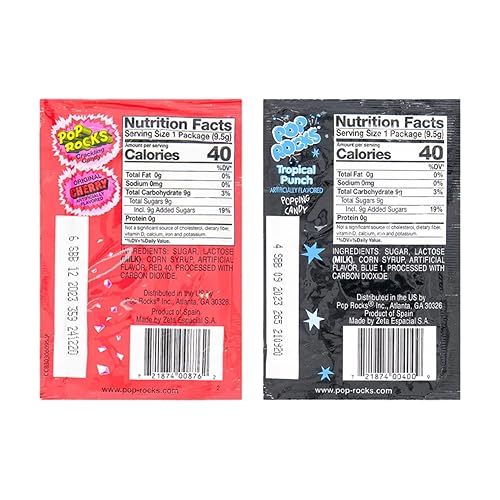 Miniatura 3 de Pop Rocks - Mezcla variada de caramelos – 32 paquetes de 8 sabores – Caramelo retro de roca agrietada – El paquete a granel incluye ponche tropical,
