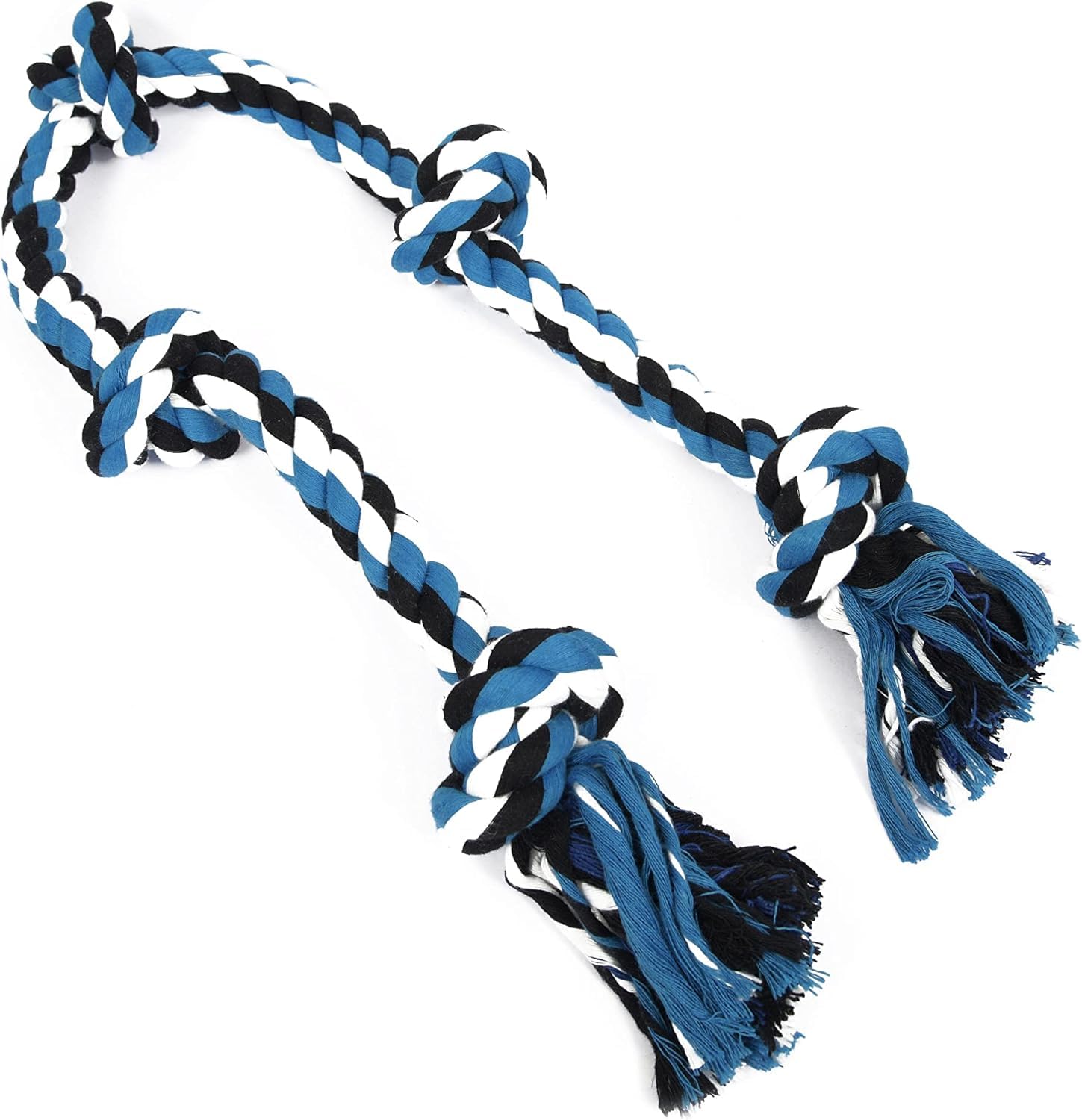 FATHER OF DOGGOS Cotton Dog Rope Toy for Aggressive Chewers | Tough Tug of War Large Dog Toys with Knots Teething Training Toy for Medium and Big Dogs- Washable (5 Knots Rope)