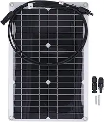 Painel Solar Flexível de 20 W 18 V, Placa de Carga Solar Monocristalina para Bateria de 12 V, Câmera de Segurança, Fora Rede, Carro de van Com Cabine de RV Marinho