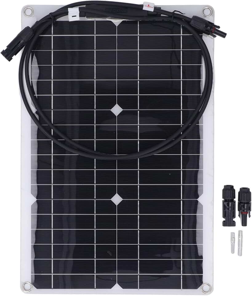Painel Solar Flexível de 20 W 18 V, Placa de Carga Solar Monocristalina para Bateria de 12 V, Câmera de Segurança, Fora Rede, Carro de van Com Cabine de RV Marinho
