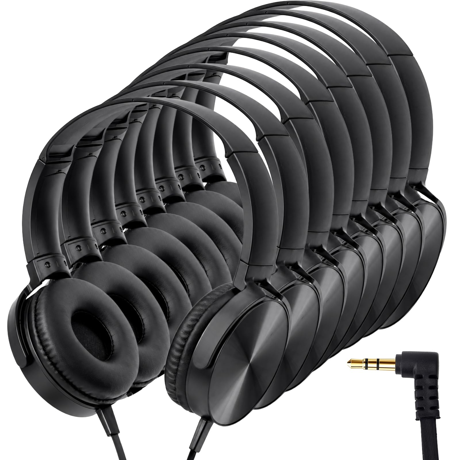 Lot de 8 casques de classe pour étudiants – Écouteurs intra-auriculaires de qualité supérieure pour enfants K-12 et salles de classe, ultra durables et faciles à nettoyer avec réduction passive du