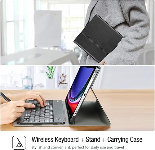 Miniatura 7 de ProCase Funda de teclado para Galaxy Tab S10+ 2024/S9+ Plus 2023 de 12.4 pulgadas con soporte para S Pen, teclado inalámbrico desmontable magnético