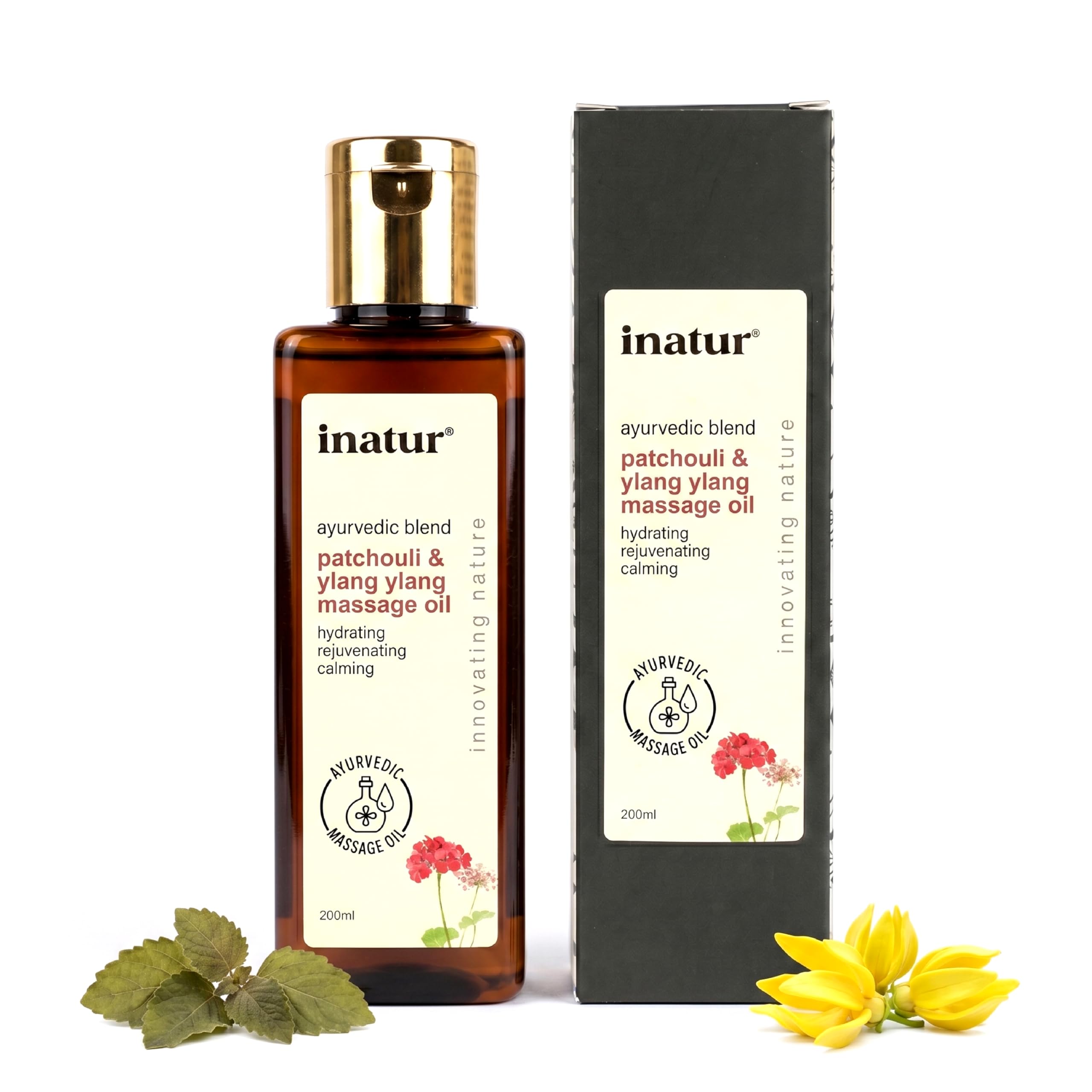 inatur Patchouli & Ylang Ylang Massage Oil for Relaxation – Ayurvedic Body Oil for Couples, Muscle Comfort & Stress Relief with Sandalwood, Non-Greasy, 200ml-image-32