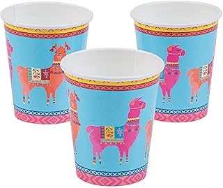 Fun Express - Boho Llama 9oz Paper Cups (8pc) for Cinco de Mayo - Party Supplies - Licensed Tableware - Licensed Cups - Cinco de Mayo - 8 Pieces