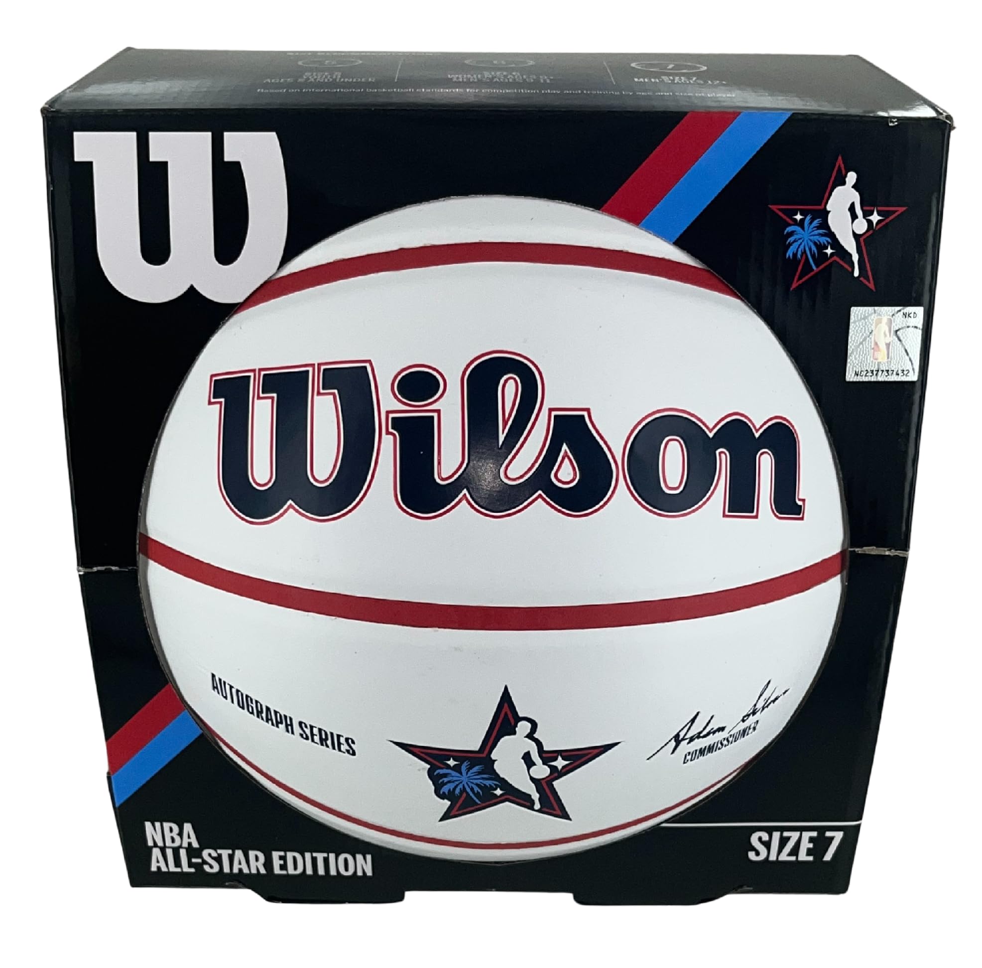 WILSON Pallone da basket NBA All-Star Game 2026 Pannello bianco autografo – Los Angeles