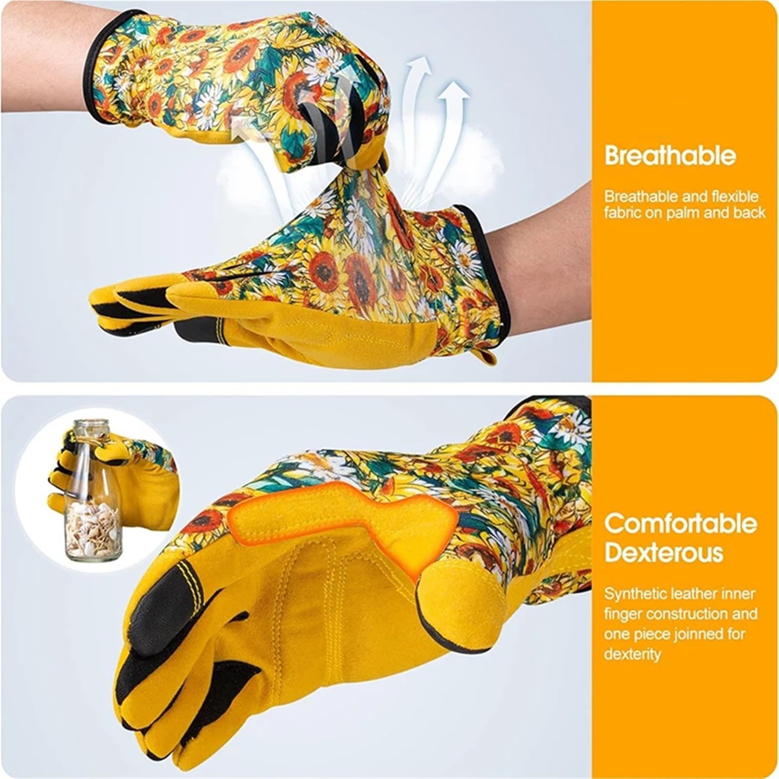 Guantes de jardinería for hombres y mujeres, poda rosas, a prueba espinas, guantes for trabajar en el jardín, herramientas trabajo protección Industrial, 1 par para Hombre y Mujer(S)