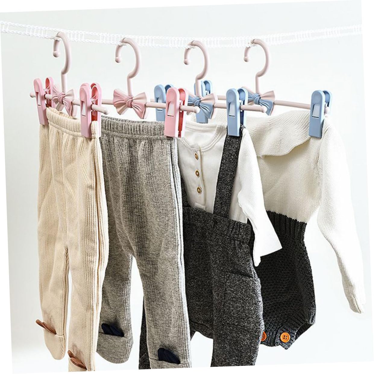 Hohopeti 10pezzi Grucce per Pantaloni Elasticizzate Grucce Regolabili Clip per Jeans e Gonne Appendini per Casa Forniture per Casa