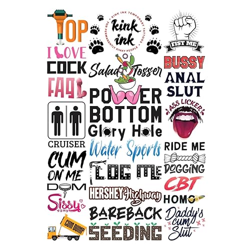 26 x Masculino Gay Cuck Pride LGBTQ+Tatuaje Temporal Sexy Kinky Pegatina