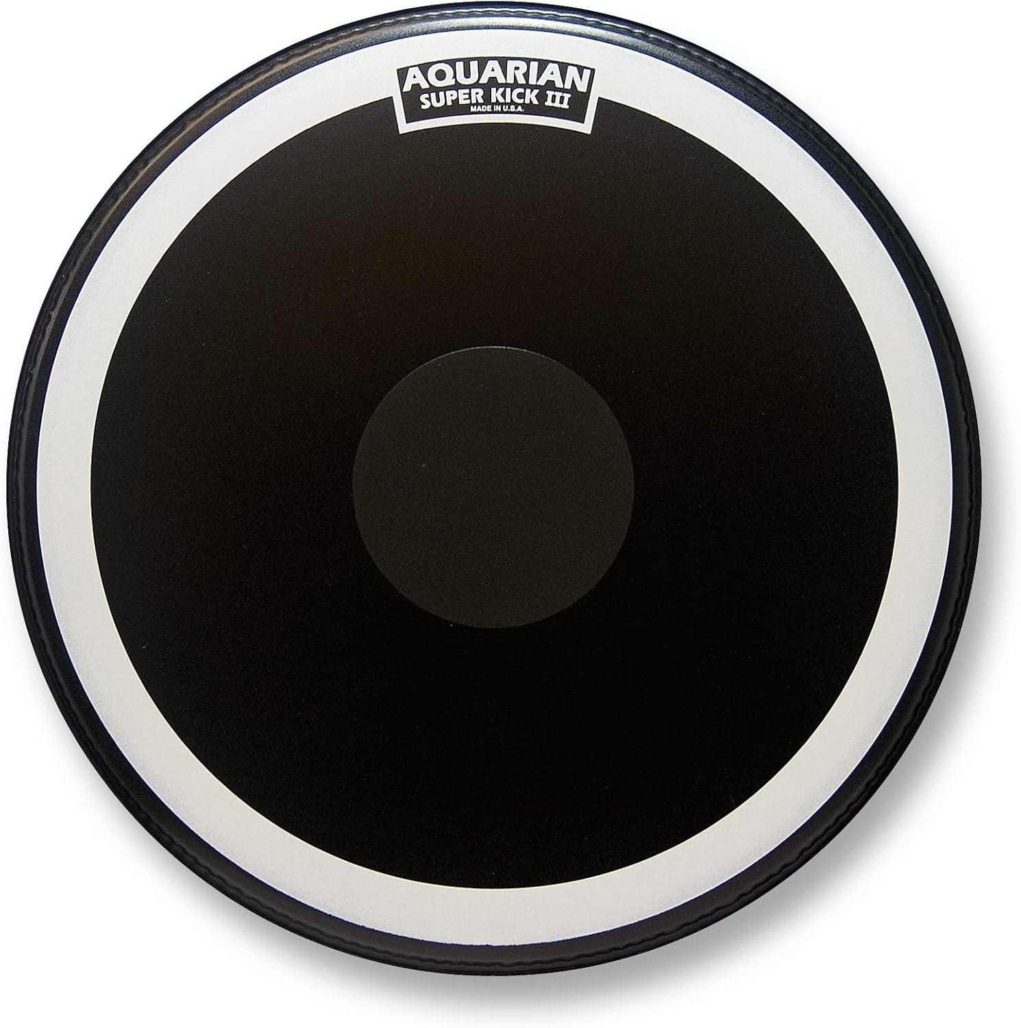 Aquarian Drumheads SKIII20BK Super-Kick III Single 20-inch Bass Drum Head, with Dot