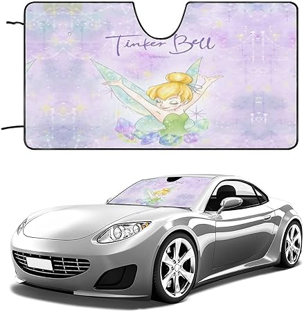 Amazon ティンカーベル サンシェード 車 フロントサンシェード 遮光断熱 吸盤 日除け 紫外線対策 日除け Igoris 折り畳み式 自動車 キャラクター アニメ かわいい おしゃれ 車用品 130 70cm サンシェード 車 バイク