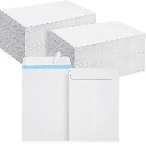 100 sobres de seguridad autoadhesivos de 6 x 9 pulgadas, color blanco, de 27 libras, diseñados para correo seguro, sostiene de forma segura folletos