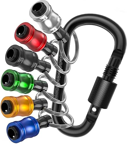 Soporte para brocas, llavero de 14 pulgadas para destornillador de impacto, empuje para desbloquear soportes magnéticos de cambio rápido, 6 unidades